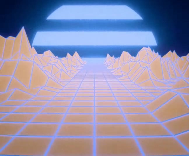 Paysage rétro néon animé généré avec Seedance